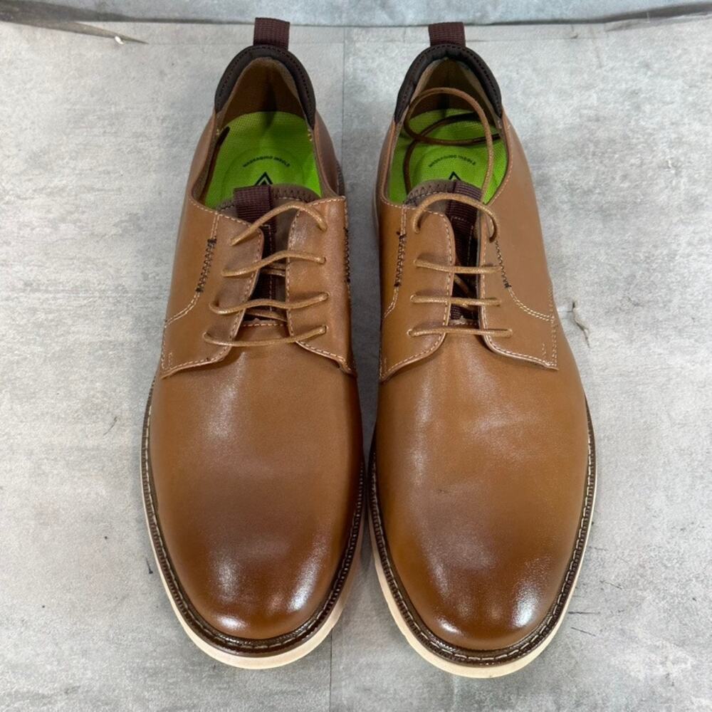 VANCE CO. Men's Tan Thad Faux-Leather Lace-Up Oxfords SZ 13 - Picture 3 of 12